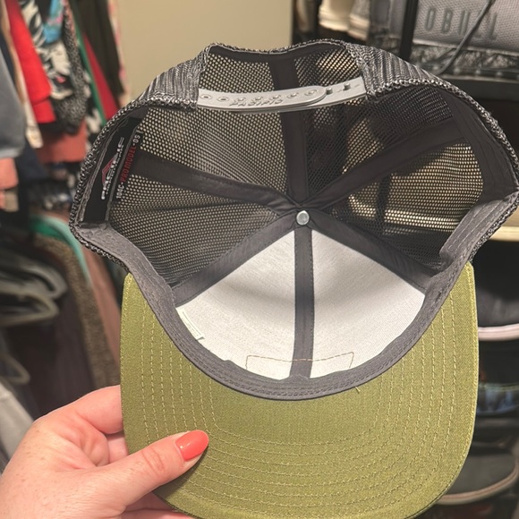 Olive Green Trucker Hat with Patch - Picture 3 of 4